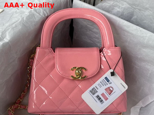 Chanel Small Tote Bag in Pink Patent Leather Replica