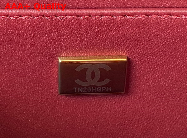 Chanel Small Vanity Case Burgundy Calfskin Gold Tone Metal AS3344 Replica