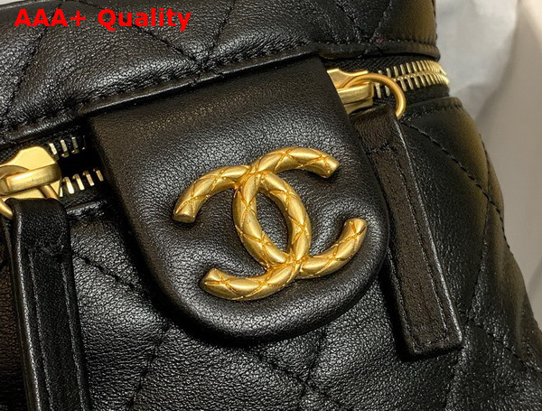 Chanel Small Vanity Case Calfskin Gold Tone Metal Black Ref AS3228 Replica