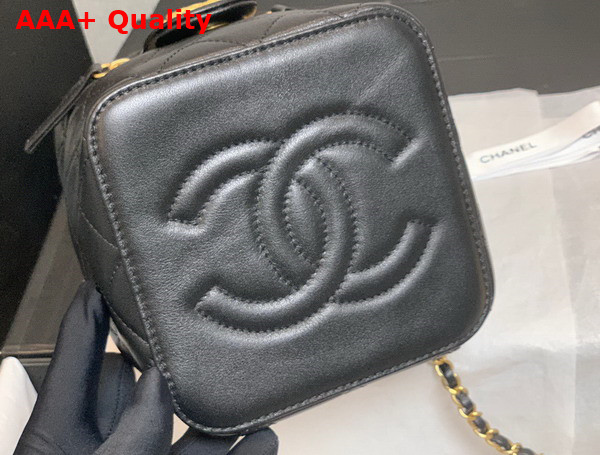 Chanel Small Vanity Case Calfskin Gold Tone Metal Black Ref AS3228 Replica