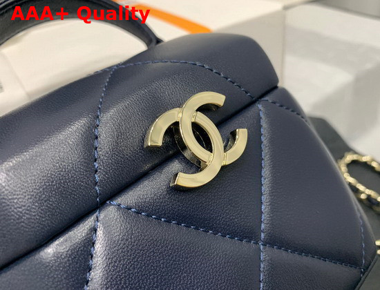 Chanel Small Vanity Case Lambskin Gold Metal Navy Blue AS2630 Replica