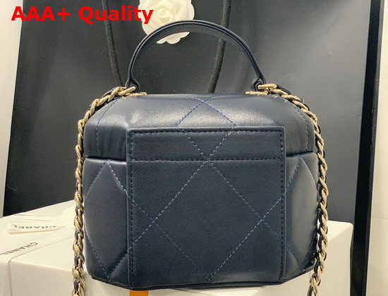 Chanel Small Vanity Case Lambskin Gold Metal Navy Blue AS2630 Replica