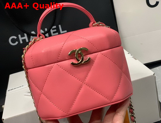 Chanel Small Vanity Case Lambskin Gold Metal Pink AS2630 Replica