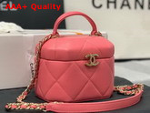 Chanel Small Vanity Case Lambskin Gold Metal Pink AS2630 Replica