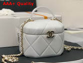 Chanel Small Vanity Case Lambskin Gold Metal White AS2630 Replica