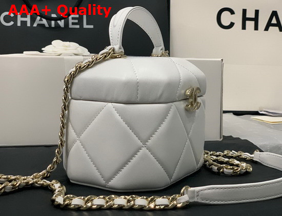 Chanel Small Vanity Case Lambskin Gold Metal White AS2630 Replica