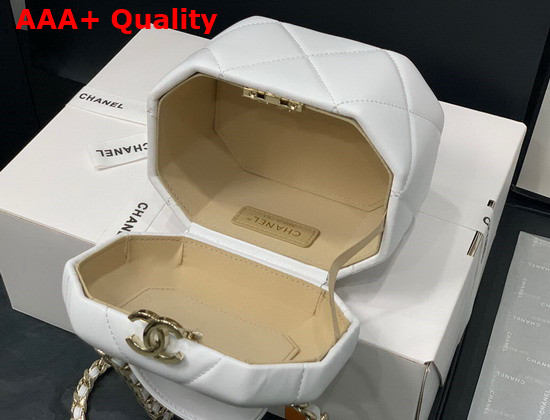 Chanel Small Vanity Case Lambskin Gold Metal White AS2630 Replica