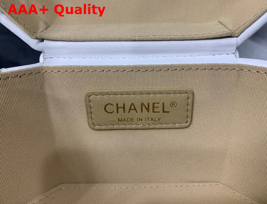 Chanel Small Vanity Case Lambskin Gold Metal White AS2630 Replica