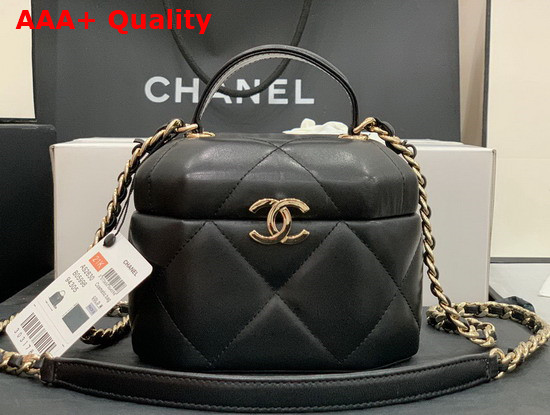 Chanel Small Vanity Case Lambskin and Gold Metal Black AS2630 Replica