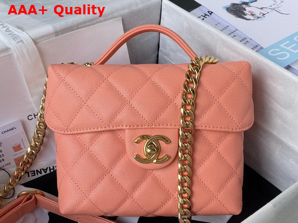 Chanel Small Vanity Case Pink Grained Calfskin Gold Tone Metal Ref AS3729 Replica