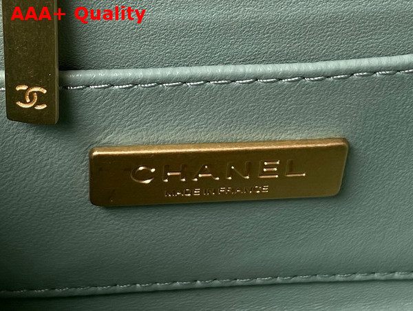 Chanel Small Vanity Case Tweed Lambskin and Gold Tone Metal Pale Blue and Milky White AS3973 Replica