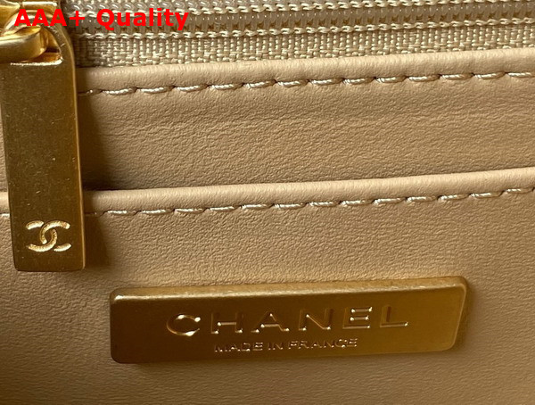 Chanel Small Vanity Case Tweed Lambskin and Gold Tone Metal Yellow and Milky White AS3973 Replica