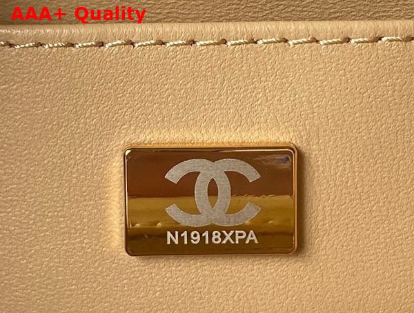 Chanel Small Vanity Case Tweed Lambskin and Gold Tone Metal Yellow and Milky White AS3973 Replica