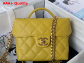 Chanel Small Vanity Case Yellow Grained Calfskin Gold Tone Metal Ref AS3729 Replica