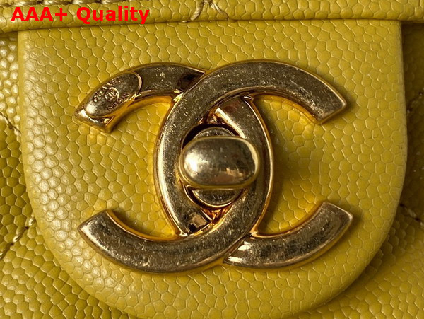 Chanel Small Vanity Case Yellow Grained Calfskin Gold Tone Metal Ref AS3729 Replica