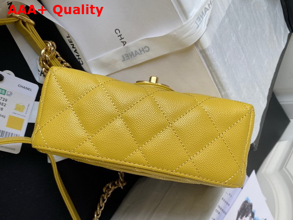 Chanel Small Vanity Case Yellow Grained Calfskin Gold Tone Metal Ref AS3729 Replica