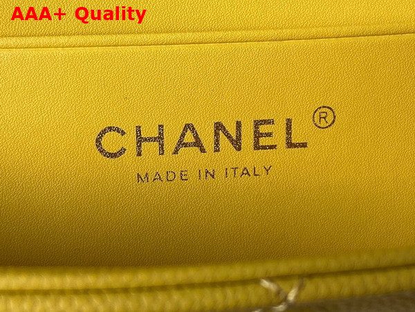 Chanel Small Vanity Case Yellow Grained Calfskin Gold Tone Metal Ref AS3729 Replica