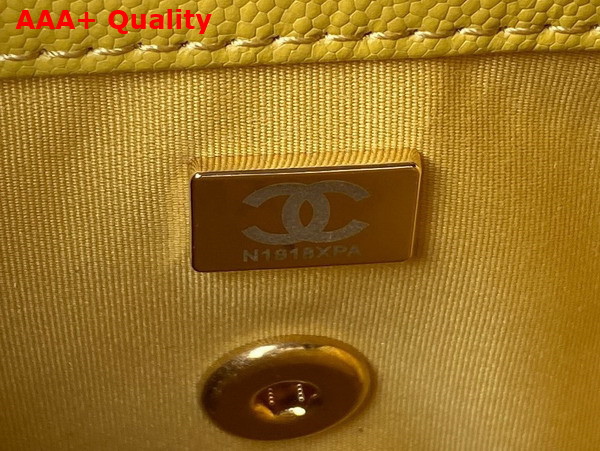 Chanel Small Vanity Case Yellow Grained Calfskin Gold Tone Metal Ref AS3729 Replica