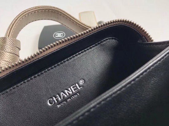 Chanel Small Vanity Case in Antique Silver Grained Metallic Lambskin