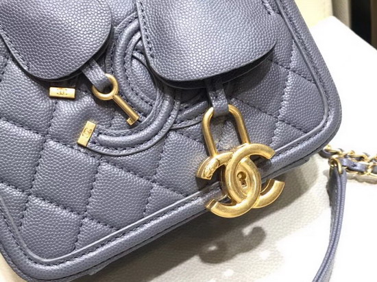 Chanel Small Vanity Case in Grey Caviar Leather