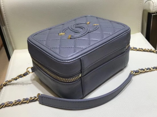 Chanel Small Vanity Case in Grey Caviar Leather