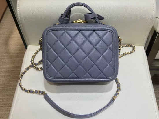 Chanel Small Vanity Case in Grey Caviar Leather