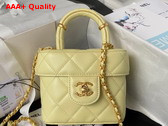 Chanel Small Vanity Case in Light Yellow Lambskin and Gold Tone Metal AS3973 Replica