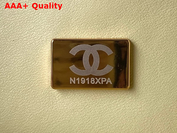 Chanel Small Vanity Case in Light Yellow Lambskin and Gold Tone Metal AS3973 Replica