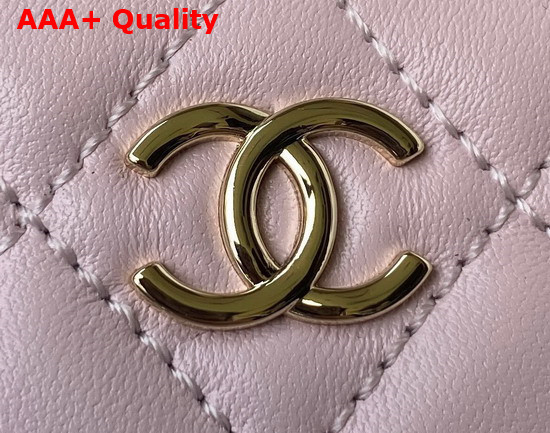 Chanel Small Vanity Case in Pink Lambskin with Pearl Shoulder Strap Replica