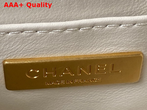 Chanel Small Vanity Case in White Lambskin and Gold Tone Metal AS3973 Replica