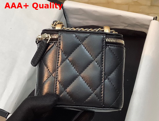 Chanel Small Vanity with Chain Calfskin Gold Tone Metal Black Ref AP2292 Replica