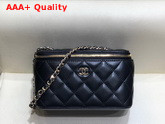 Chanel Small Vanity with Classic Chain Lambskin Gold Tone Metal Black AP1341 Replica