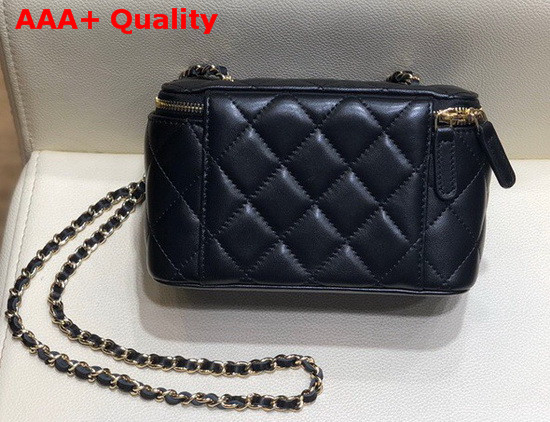 Chanel Small Vanity with Classic Chain Lambskin Gold Tone Metal Black AP1341 Replica