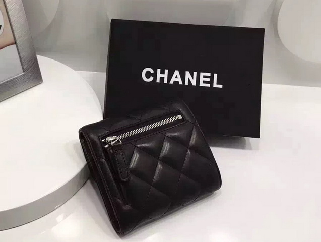 Chanel Small Wallet Black Lambskin for Sale