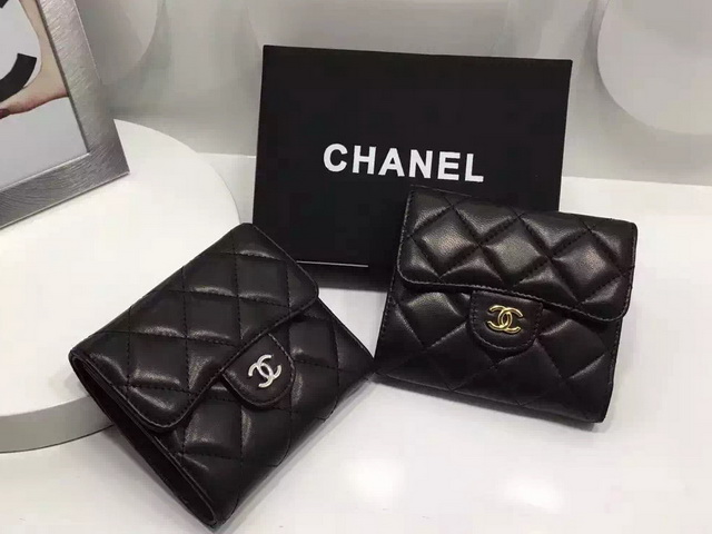 Chanel Small Wallet Black Lambskin for Sale