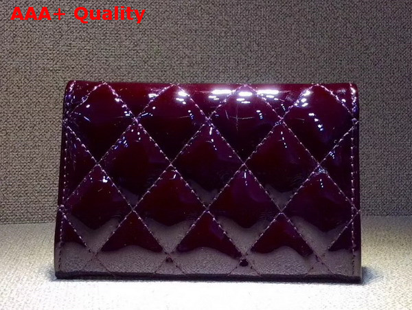 Chanel Small Wallet Burgundy Patent Leather Replica