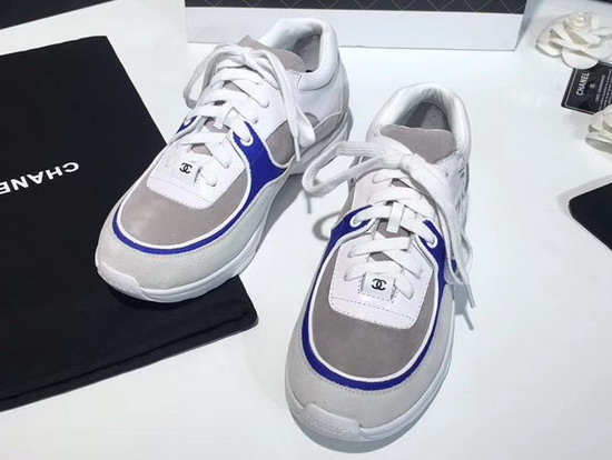 Chanel Sneaker Calfskin and Suede Calfskin Blue