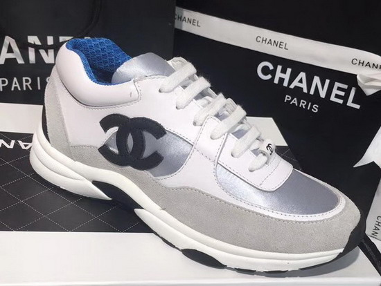 Chanel Sneaker Calfskin and Suede Calfskin Blue