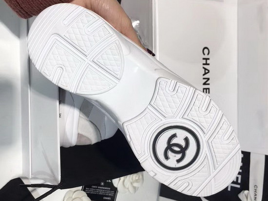 Chanel Sneaker Calfskin and Suede Calfskin Blue