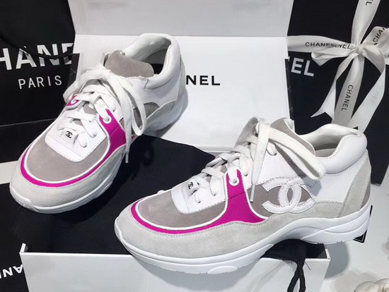 Chanel Sneaker Calfskin and Suede Calfskin Light Purple