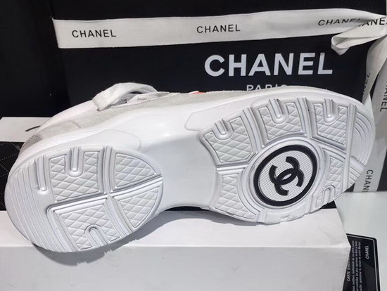 Chanel Sneaker Calfskin and Suede Calfskin Orange