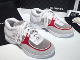 Chanel Sneaker Calfskin and Suede Calfskin Red