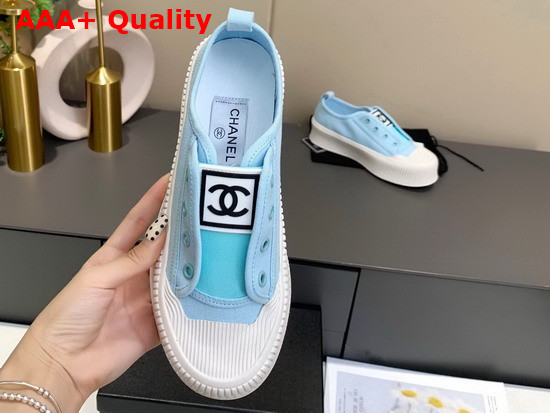 Chanel Sneaker Light Blue Canvas Replica