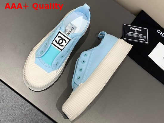 Chanel Sneaker Light Blue Canvas Replica