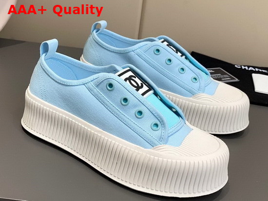 Chanel Sneaker Light Blue Canvas Replica