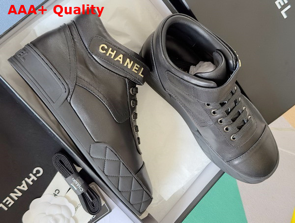 Chanel Sneaker in Black Calfskin Replica