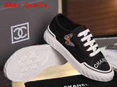 Chanel Sneaker in Black Canvas with Embroidered Butterfly Replica