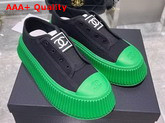 Chanel Sneaker in Black Canvas with Green Rubber Sole Replica