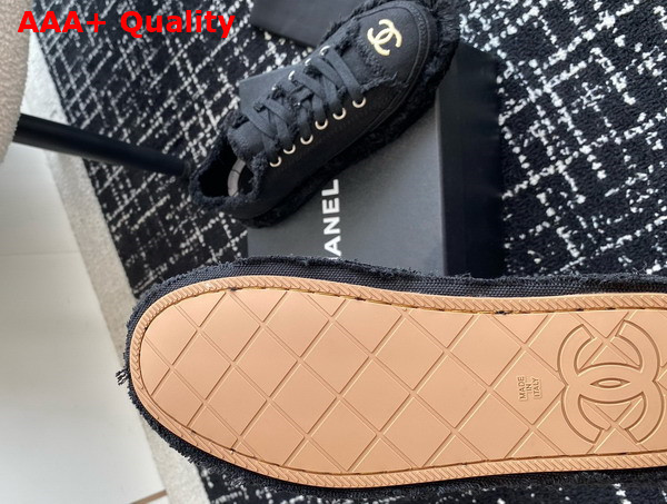 Chanel Sneaker in Black Fringed Cotton Canvas with Embroideries Replica