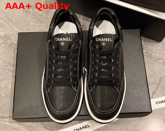 Chanel Sneaker in Black Perforated Leather Replica